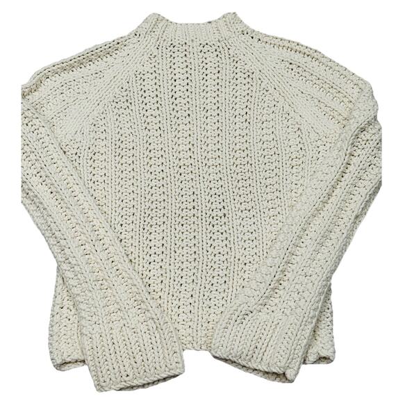 J. CREW ‘KNIT BY HAND’ IVORY CHUNKY KNIT SWEATER SZ MEDIUM - Picture 9 of 9